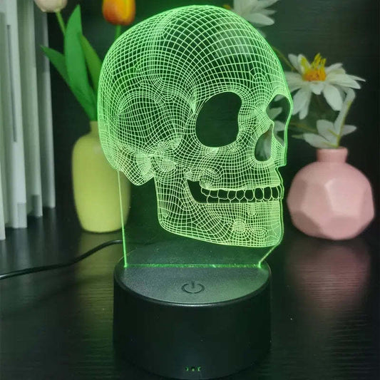 3D LED Halloween Schädel Lampe - Energiesparende Outdoor Nachtleuchte, Geschenk & Deko