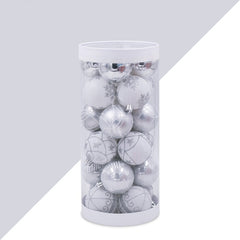 Weihnachtsdekoration - Silberfarbene Baumkugeln Set