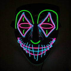 Halloween LED Leuchtmaske - Ideal für Karneval, Kostümpartys und Verkleidungen