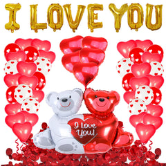 SET Dekorative Ballons mit Knuddelbär für Valentinstag