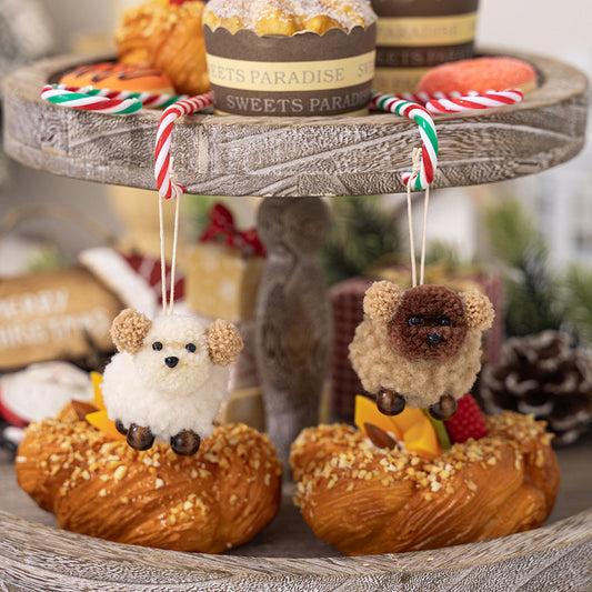 Weihnachtsdekoration - Plüsch Filz-Hund-Anhänger