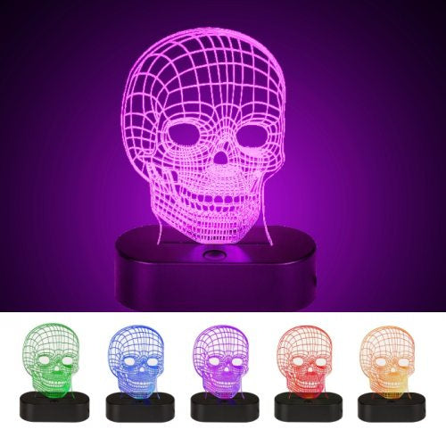 3D LED Halloween Schädel Lampe - Energiesparende Outdoor Nachtleuchte, Geschenk & Deko