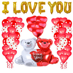 SET Dekorative Ballons mit Knuddelbär für Valentinstag
