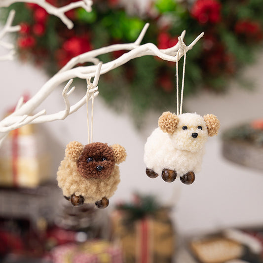 Weihnachtsdekoration - Plüsch Filz-Hund-Anhänger