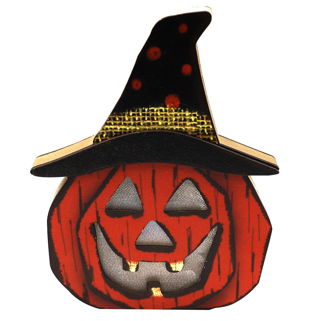 Kreative Halloween Holz-Kürbis-Lampe - Halloween-Dekoration