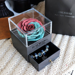 Ewige Blumen Rosen Schmuckschatulle für Geburtstagsgeschenke, Valentinstag, Hochzeitsgeschenke