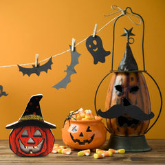 Kreative Halloween Holz-Kürbis-Lampe - Halloween-Dekoration