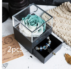 Ewige Blumen Rosen Schmuckschatulle für Geburtstagsgeschenke, Valentinstag, Hochzeitsgeschenke