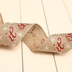 Weihnachts-Dekoration - Bedruckte Polka-Dot-Leinen-Webband