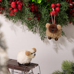 Weihnachtsdekoration - Plüsch Filz-Hund-Anhänger