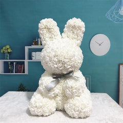 45cm Rosen Hase - Ewige Blumen Deko für Valentinstag, Hochzeit & Geschenk