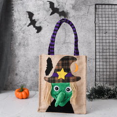Halloween Süßigkeiten-Tragetasche für Kinder - Lustige kreative Hexe, Totenkopf, Katze und Kürbis